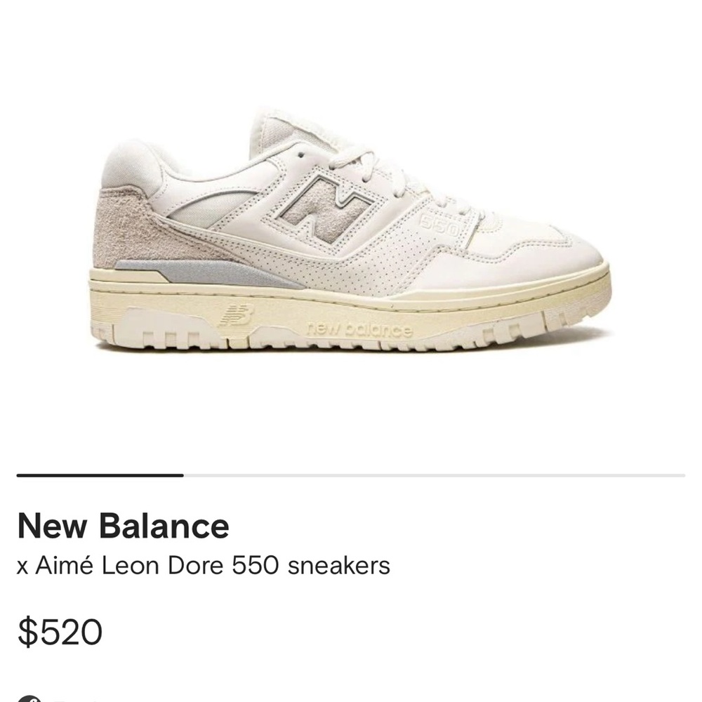 NEW Aime Leon Dore x New Balance 550 Sneakers in cream